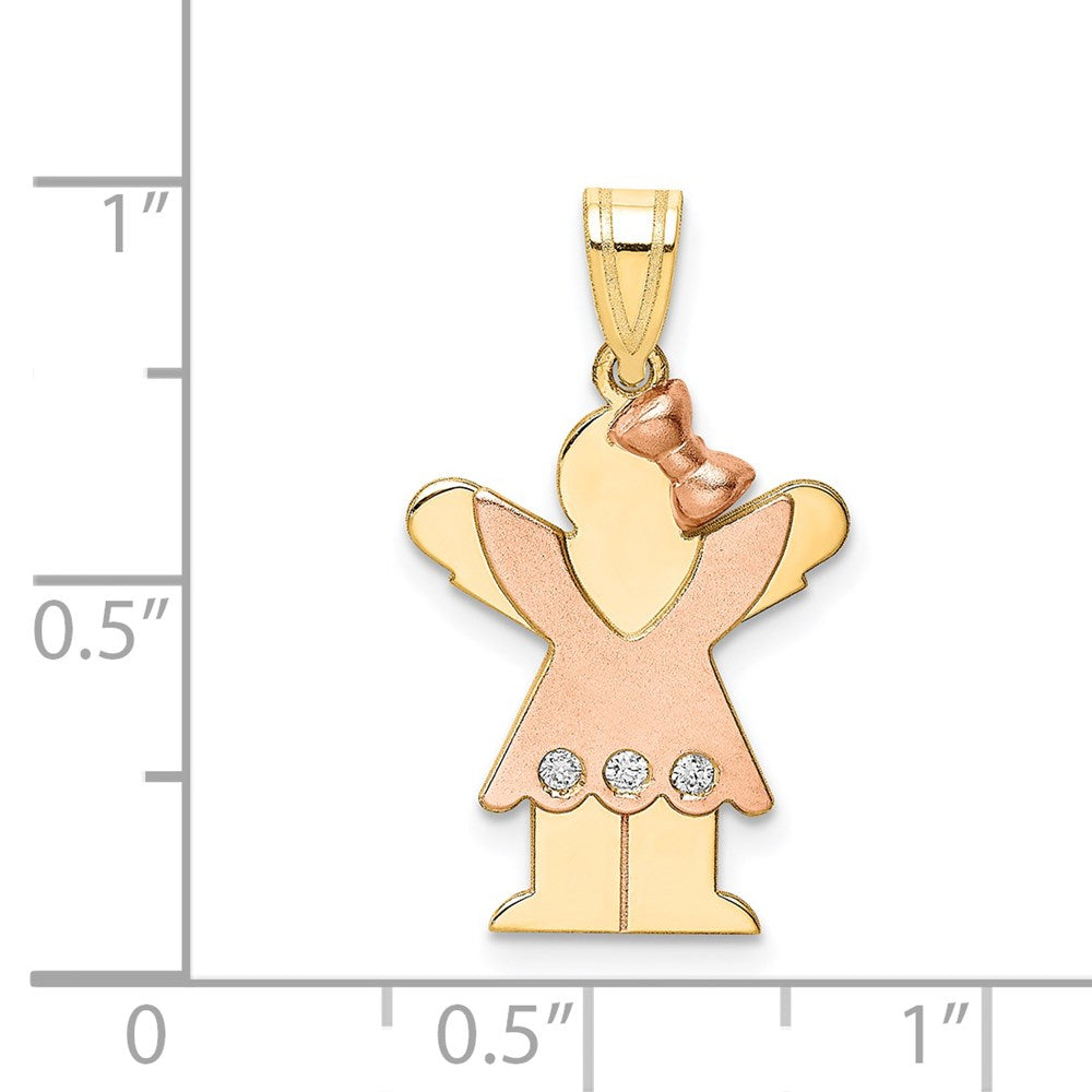 14k Two-tone AAA Diamond Pendant