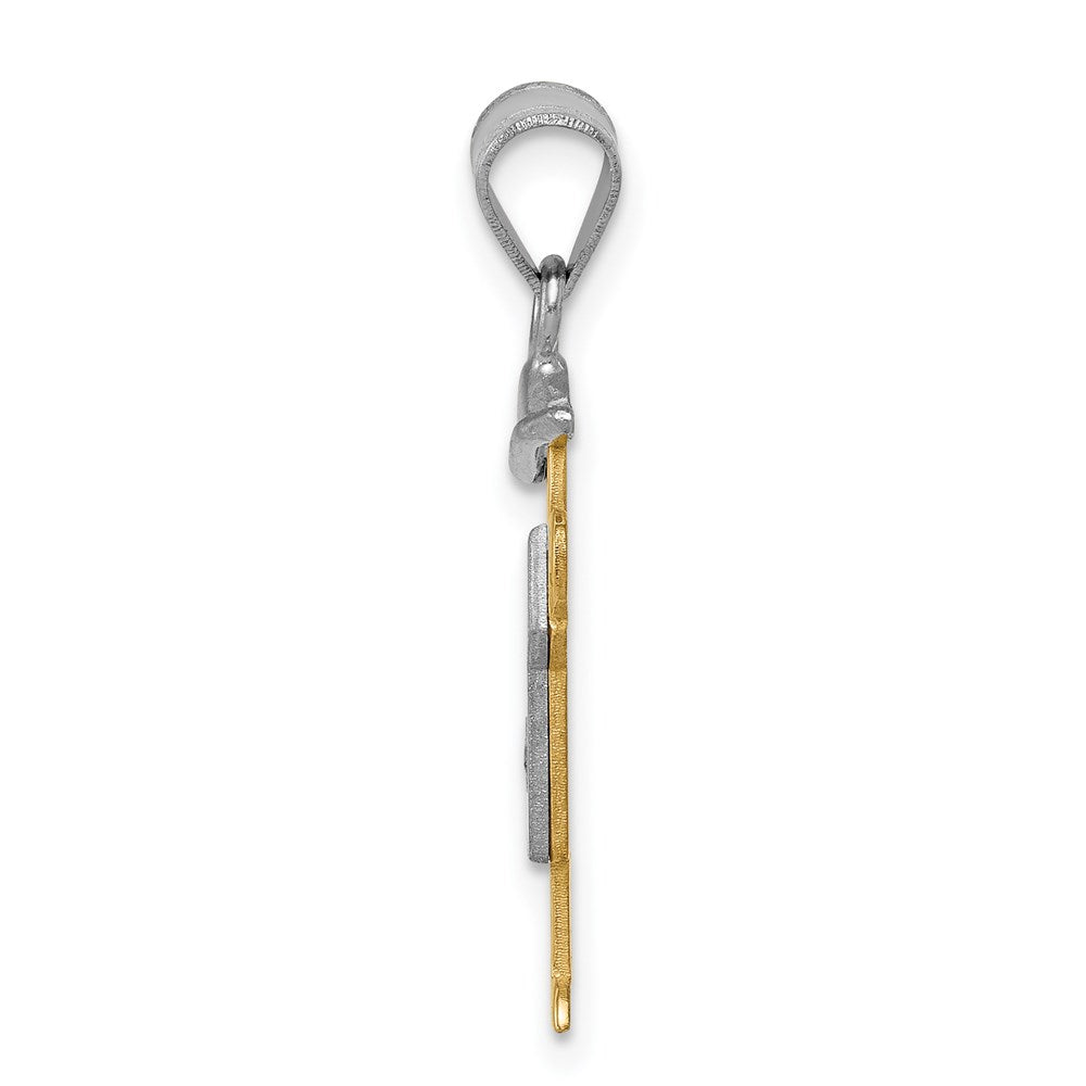 14k Two-tone AAA Diamond Pendant