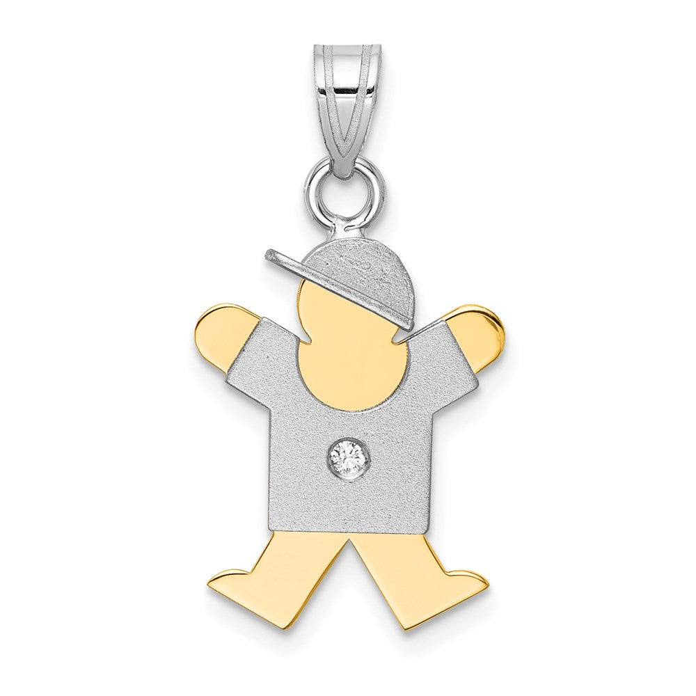 14k Two-tone VS Diamond Pendant
