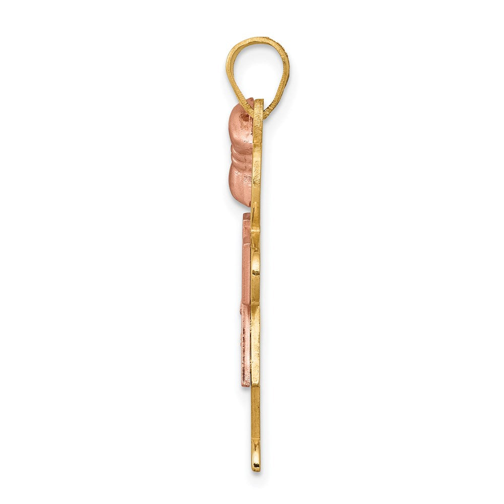 14k Two-tone A Diamond Pendant