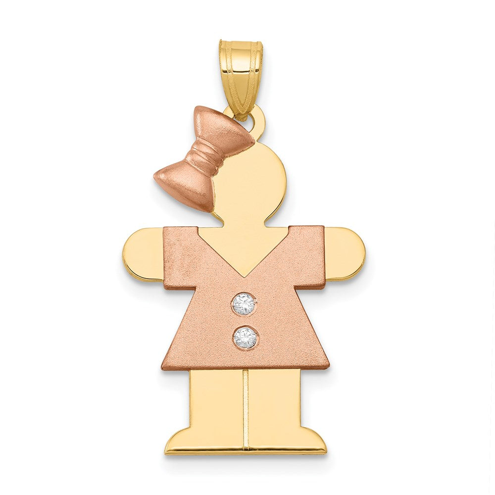 14k Two-tone VS Diamond Pendant