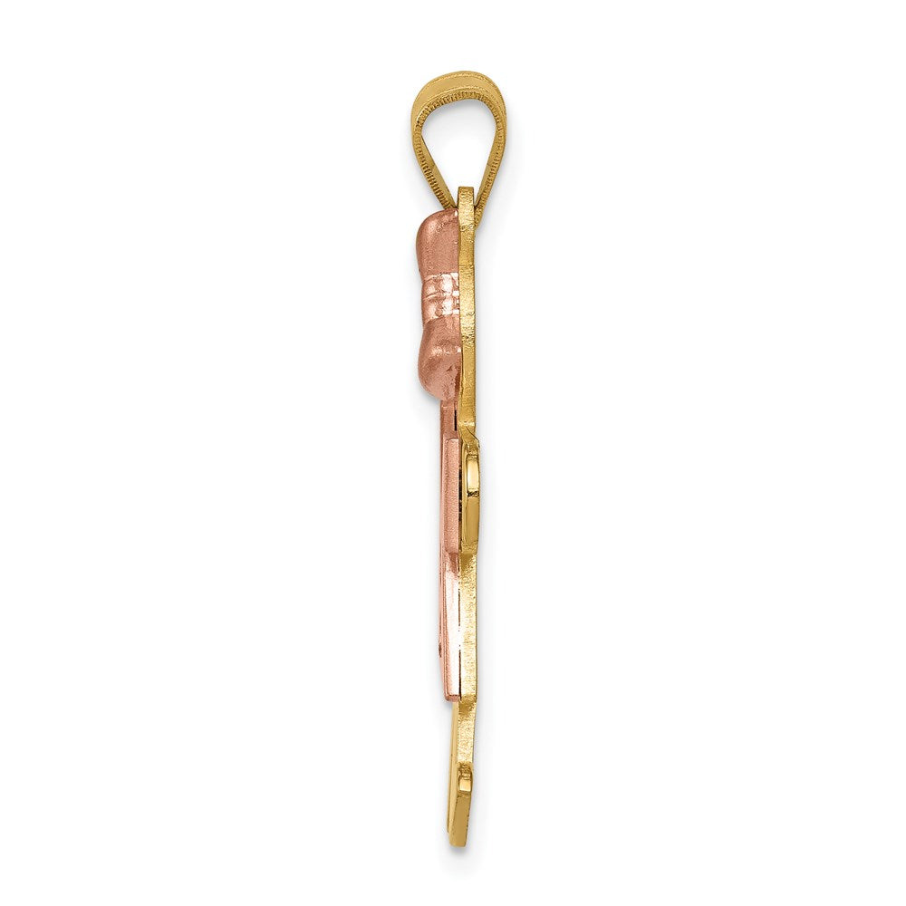14k Two-tone AAA Diamond Pendant
