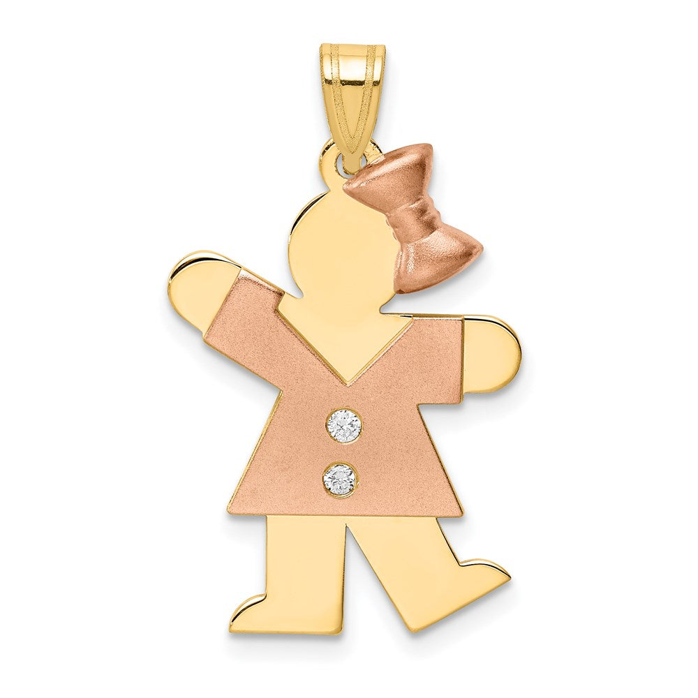 14k Two-tone AAA Diamond Pendant