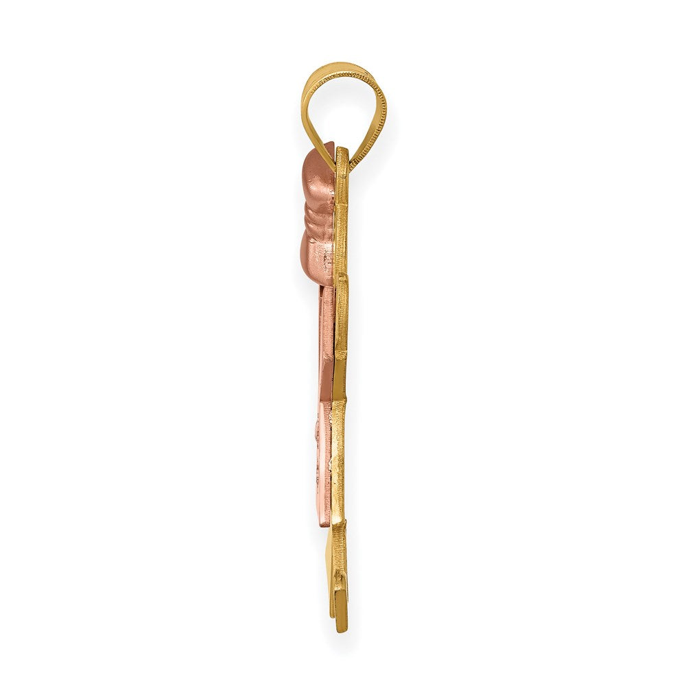 14k Two-tone AAA Diamond Pendant