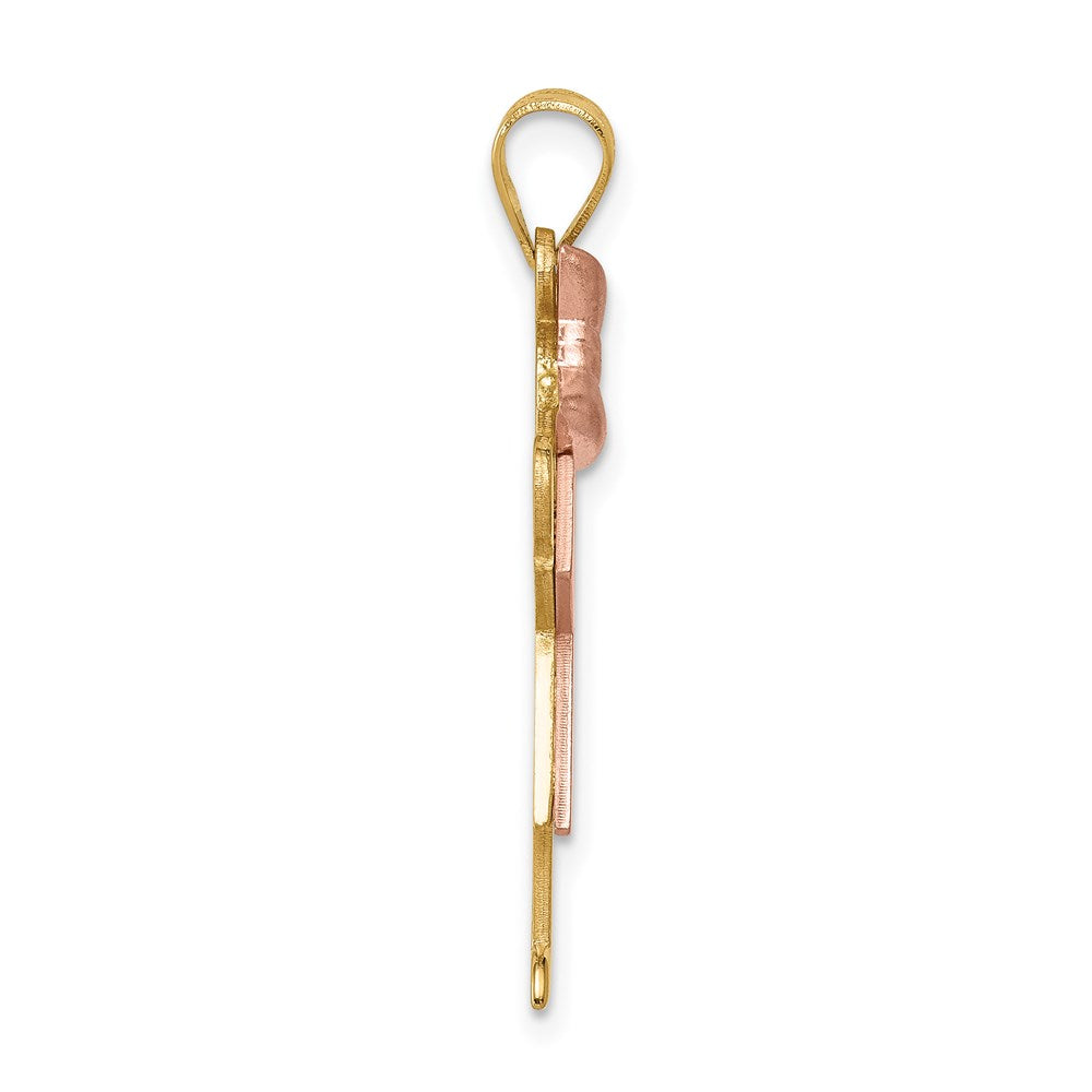 14k Two-tone AA Diamond Pendant