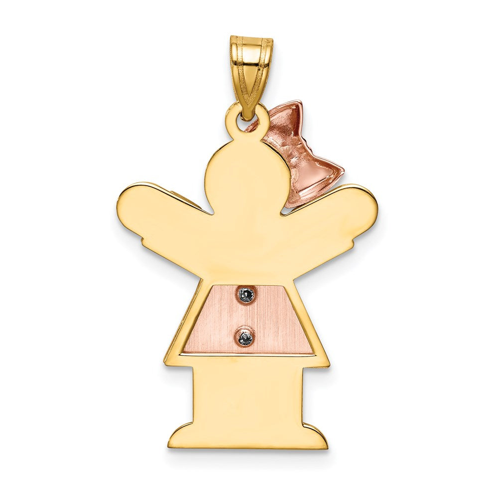 14k Two-tone A Diamond Pendant