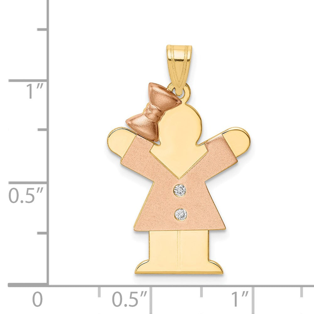 14k Two-tone AA Diamond Pendant