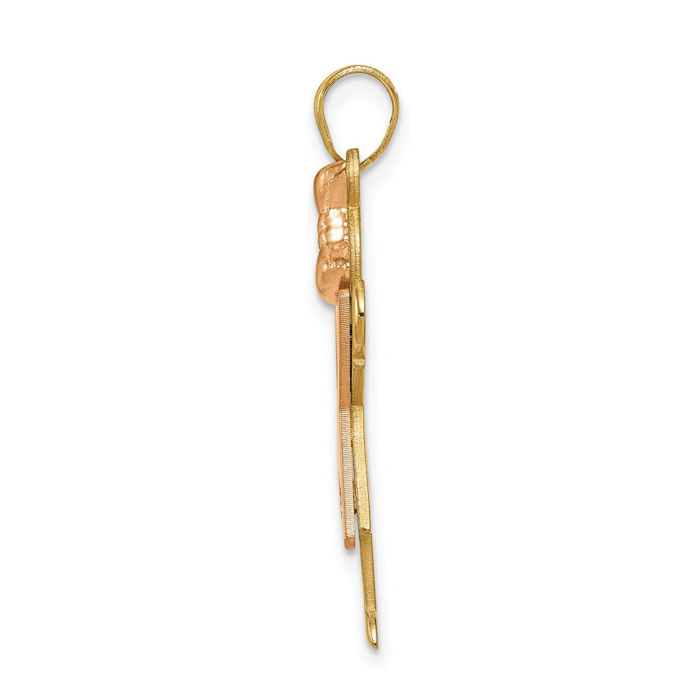 14k Two-tone VS Diamond Pendant
