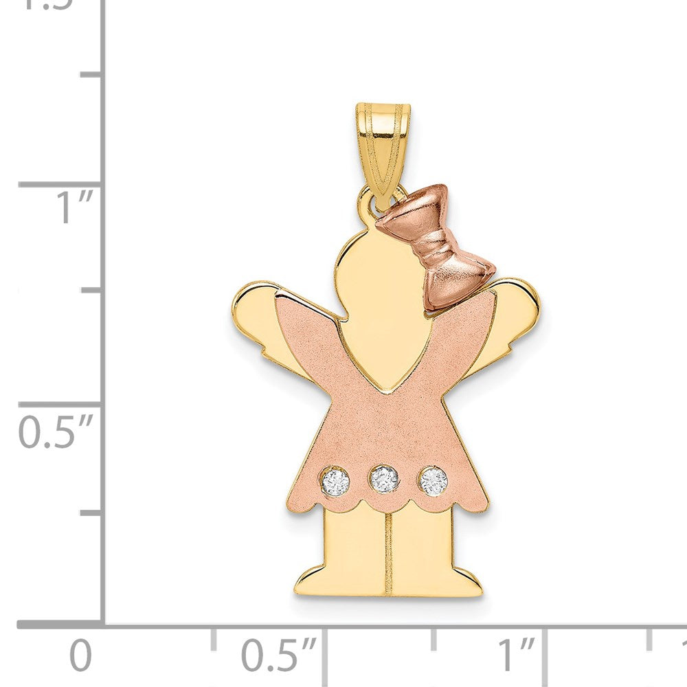 14k Two-tone VS Diamond Pendant