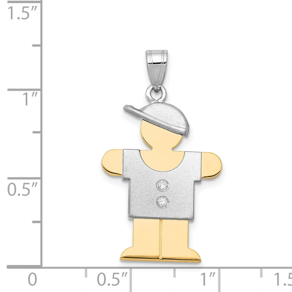14k Two-tone VS Diamond Pendant