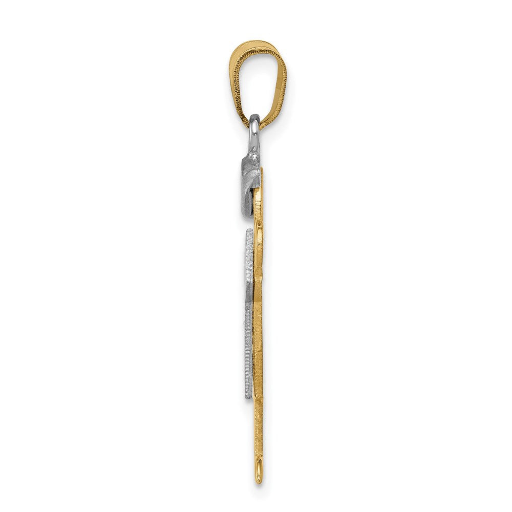 14k Two-tone VS Diamond Pendant