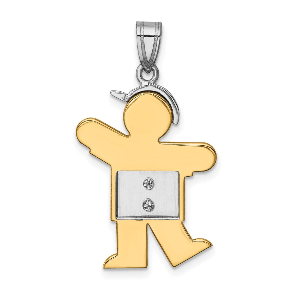14k Two-tone AAA Diamond Pendant