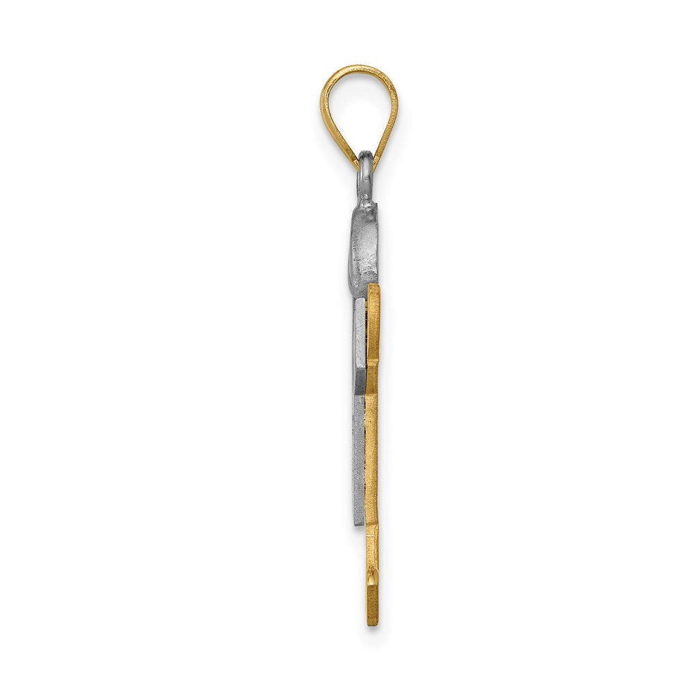 14k Two-tone AA Diamond Pendant