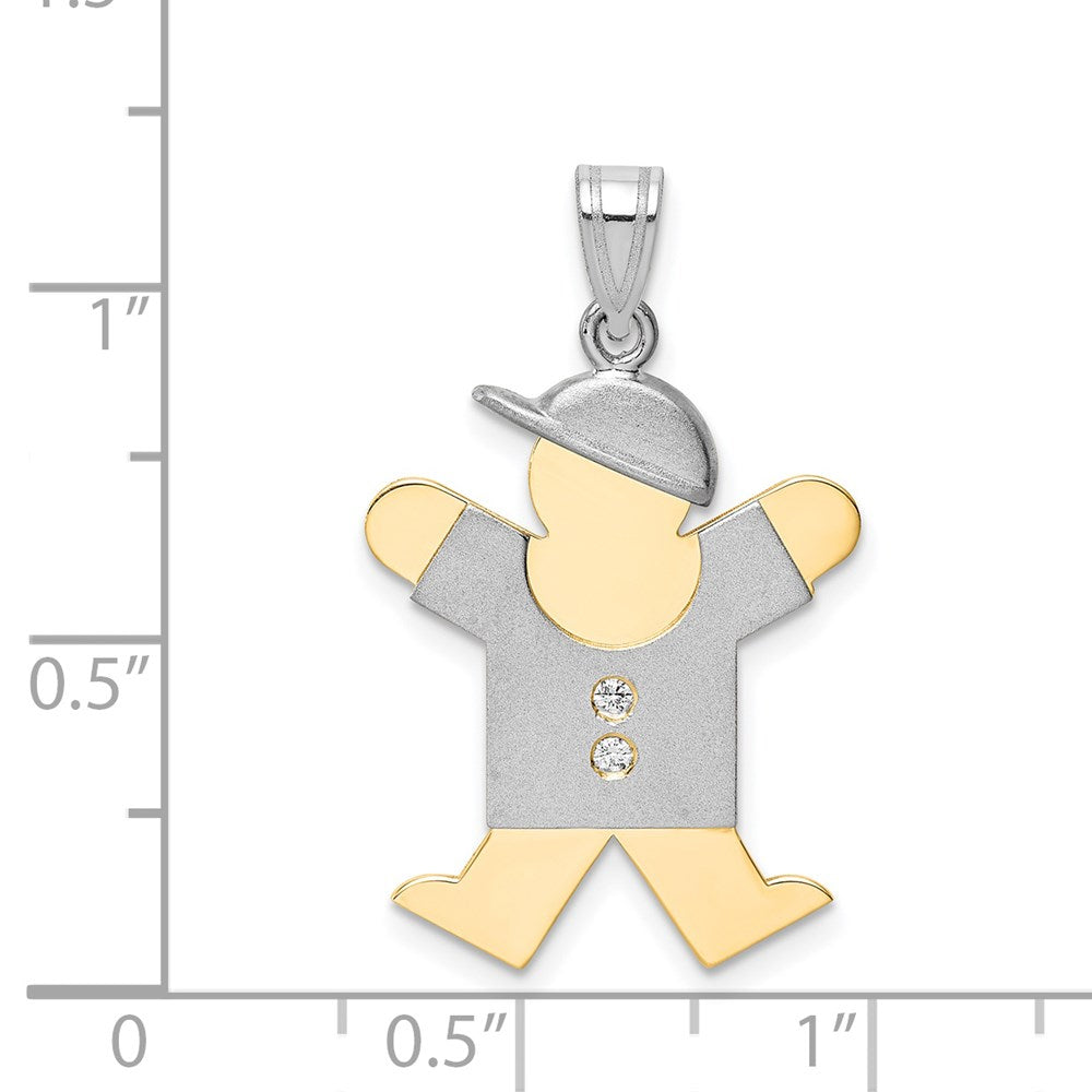 14k Two-tone VS Diamond Pendant
