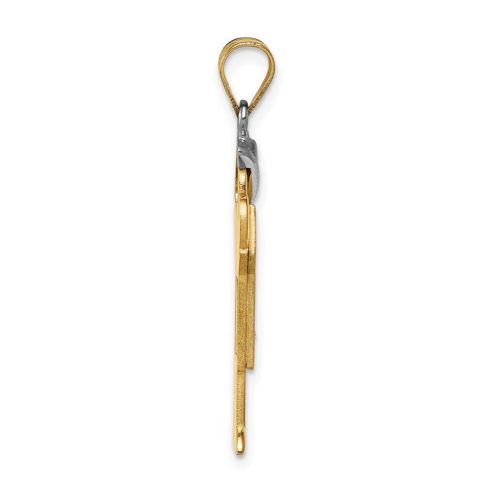 14k Two-tone AA Diamond Pendant