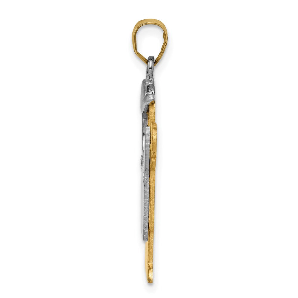14k Yellow Gold Two-tone AA Diamond Kid Pendant