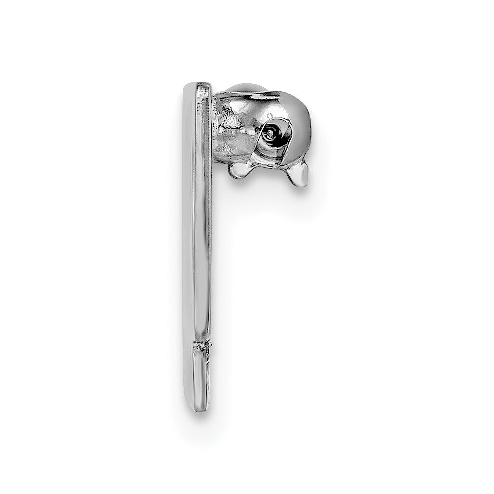 14k White Gold Mom Pin