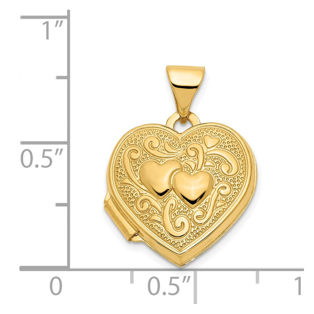 14ky Double Heart Locket