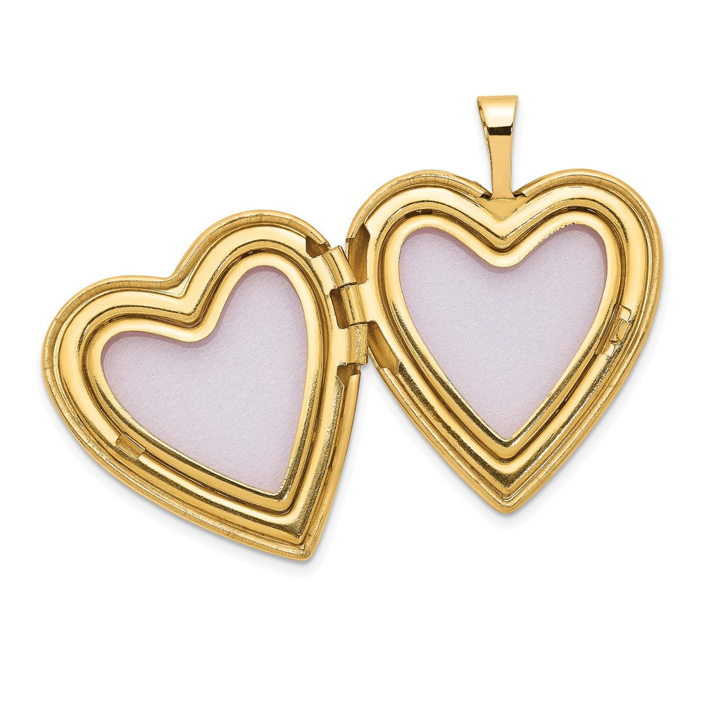 14K Yellow Gold 20mm Plain Polished Heart Locket
