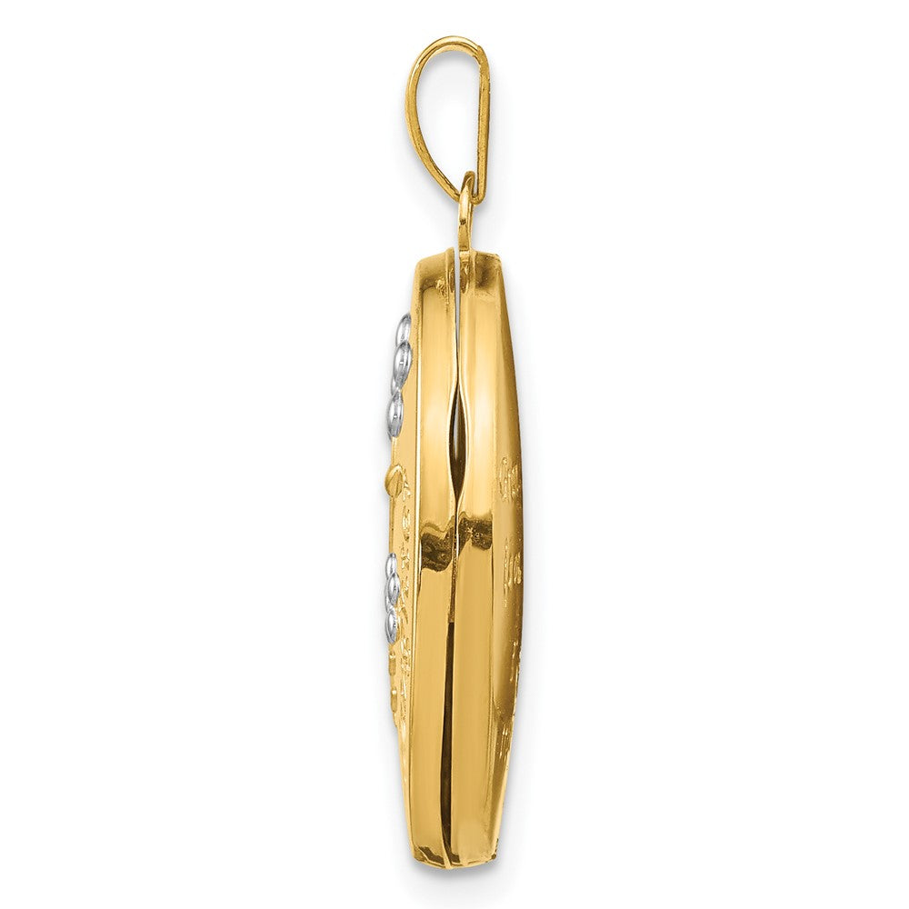 14k with Rhodium 21mm Oval Granddaughter Locket