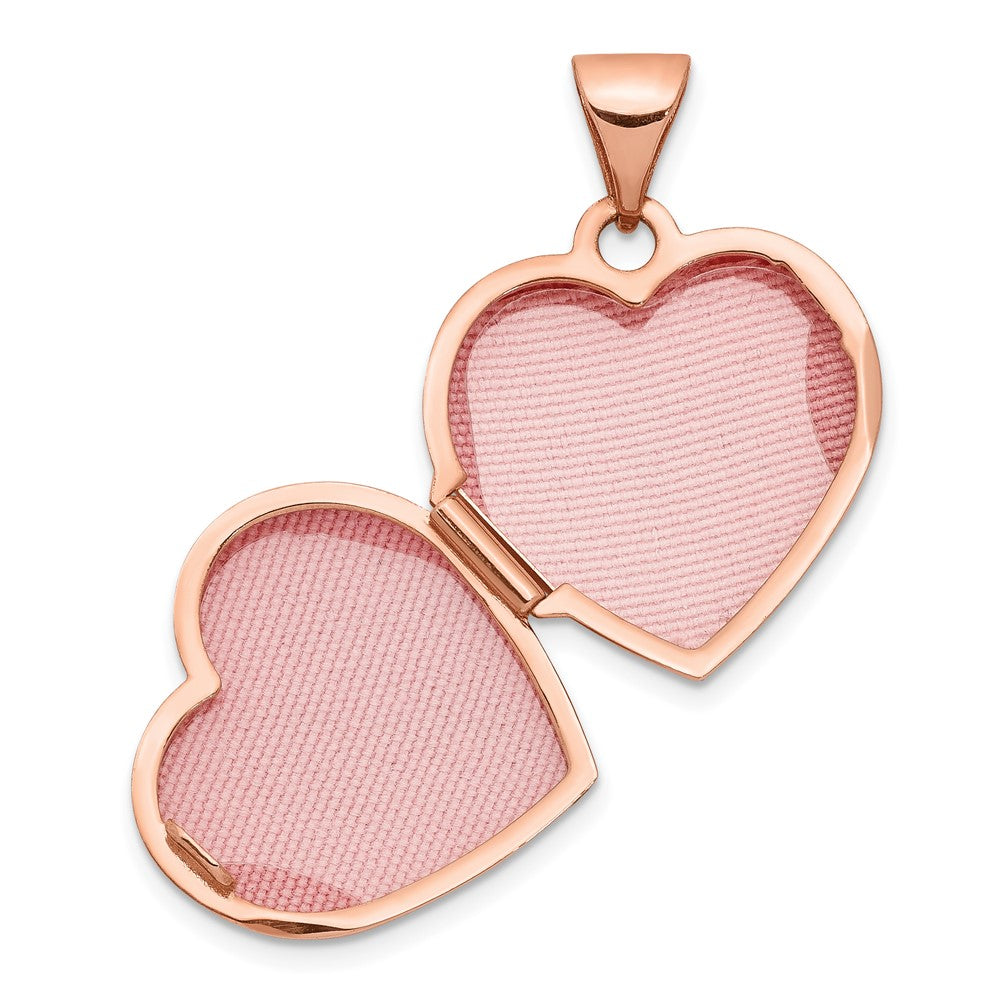 14k Rose Gold 15mm Floral Heart Locket