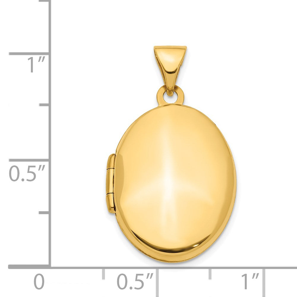 14ky 21mm Oval Locket Pendant