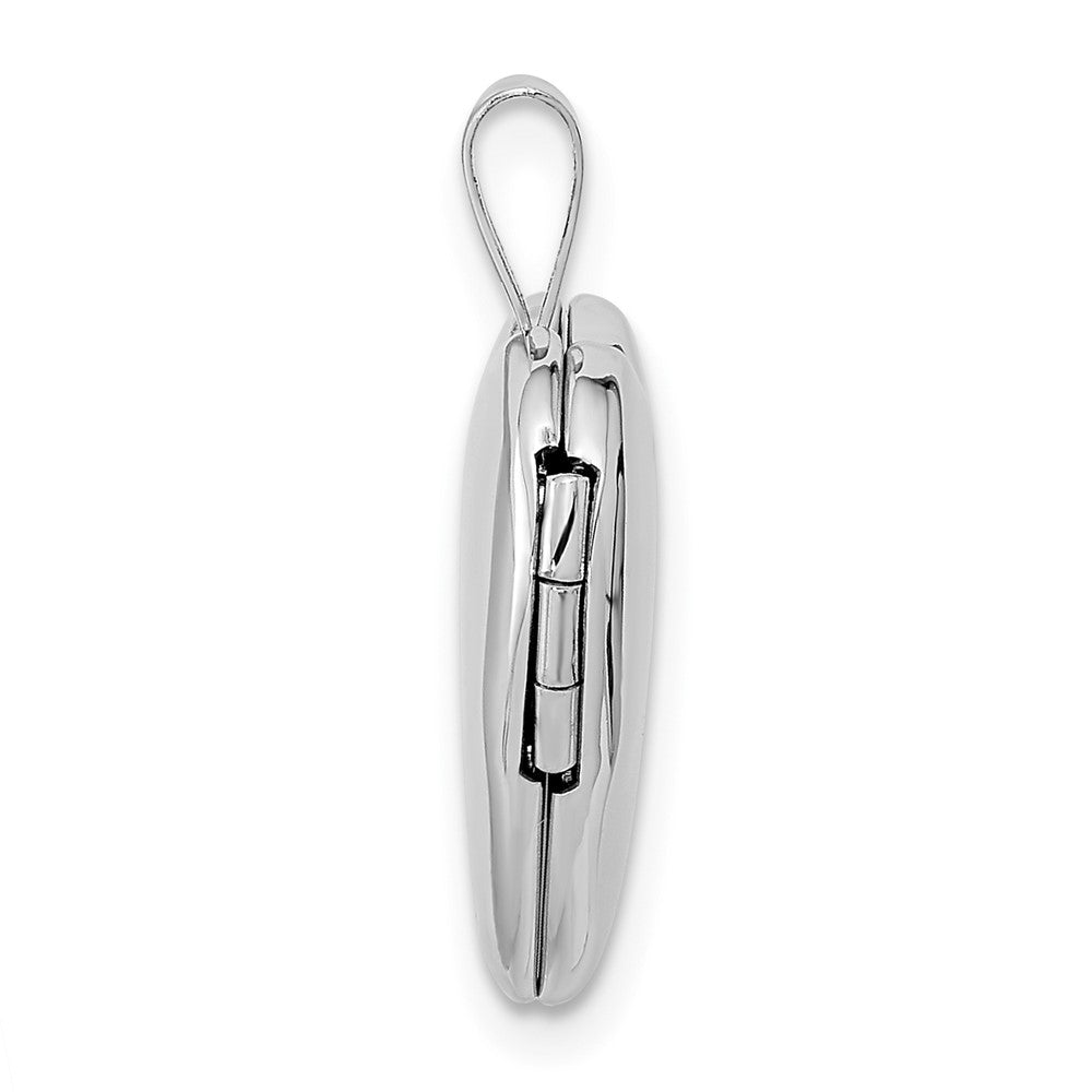 14k White Gold 16mm Heart Locket