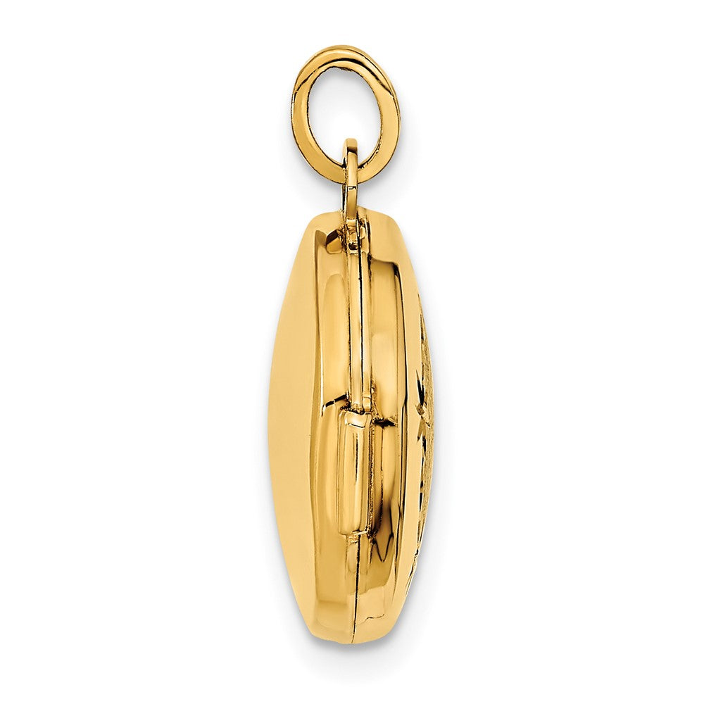 14K Polished and Brushed 16mm D/C Round Locket