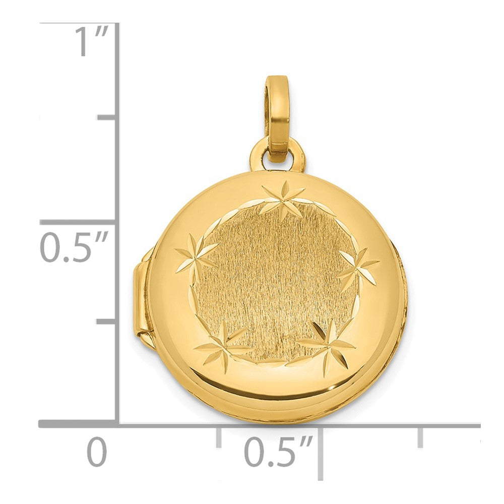14K Polished and Brushed 16mm D/C Round Locket