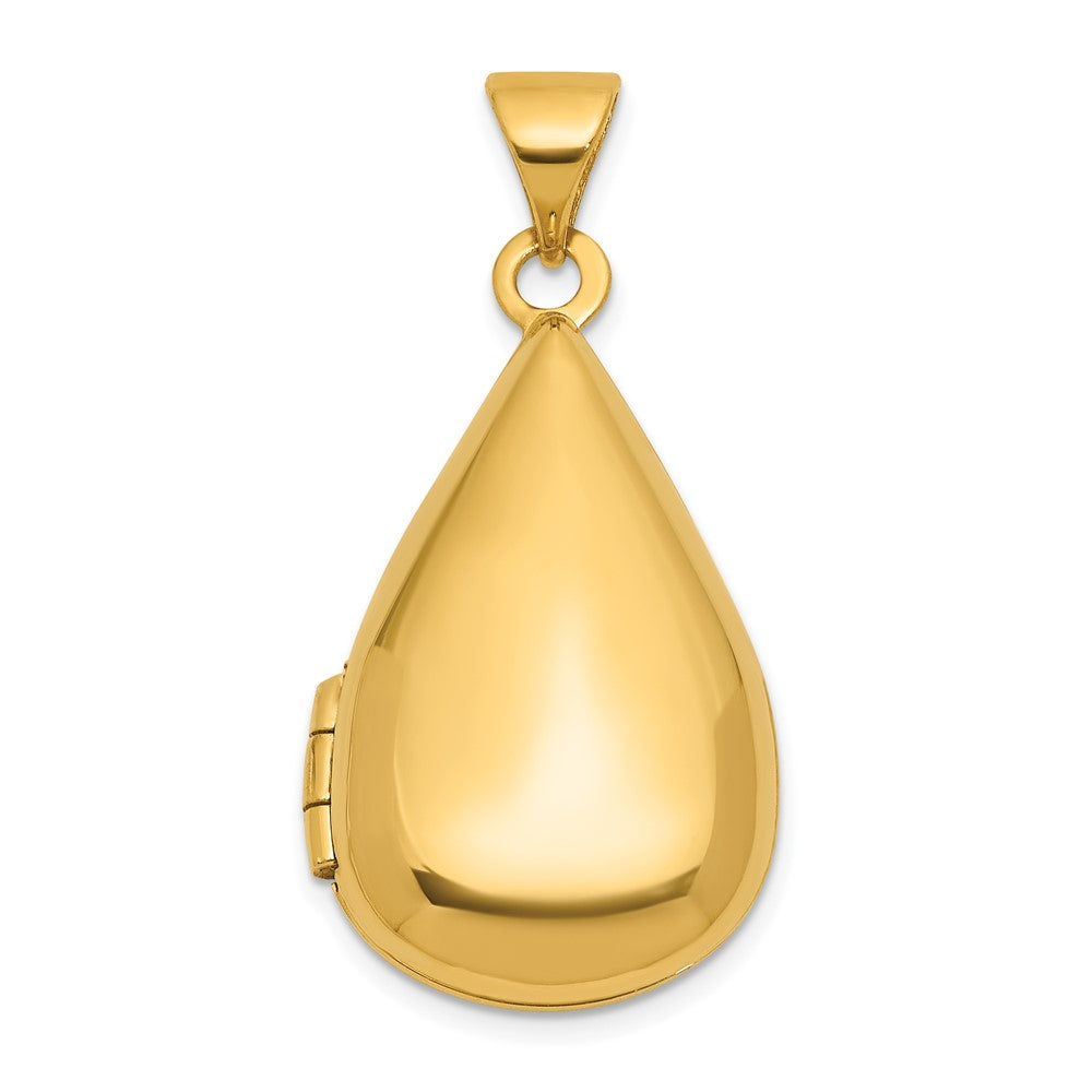14k Polished 21x13mm Teardrop Shaped Locket