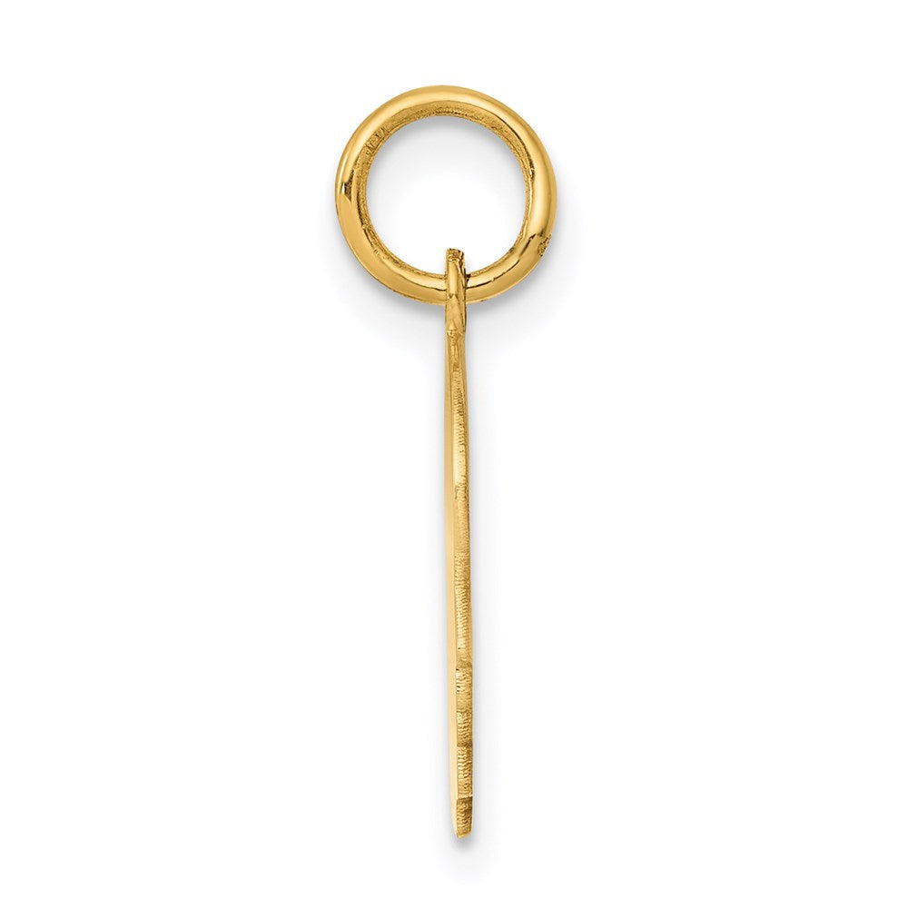 14k Plain Small .035 Gauge Facing Right Engravable Boy Head Charm