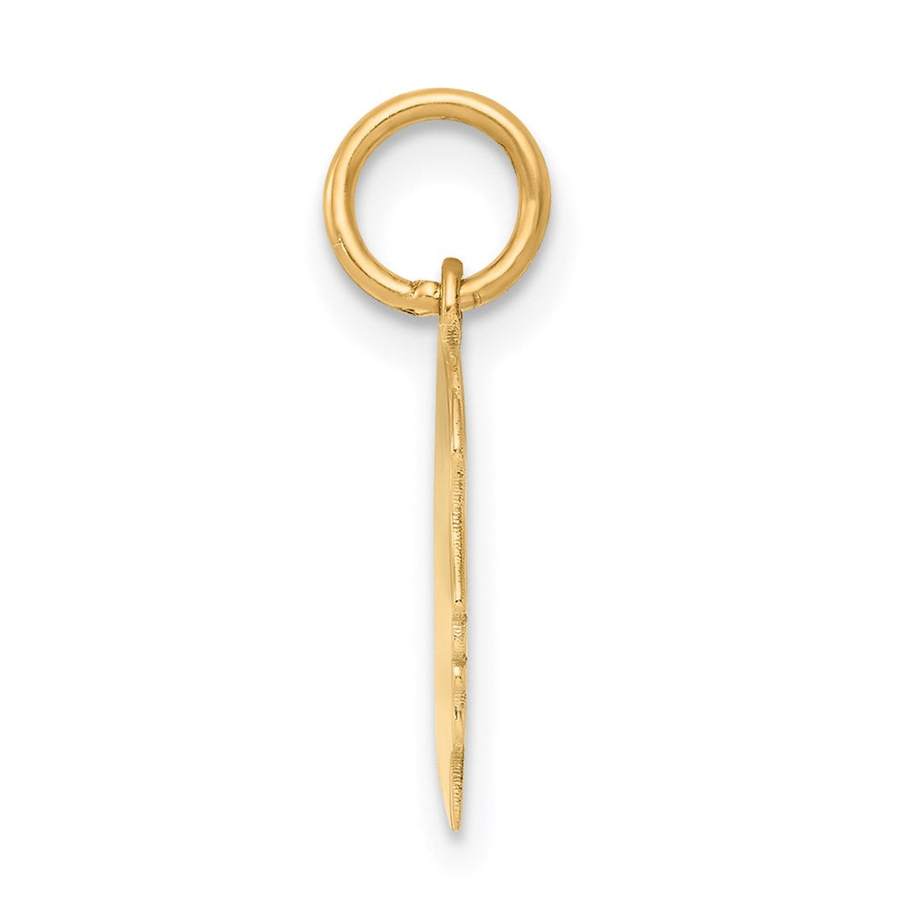 14k Plain Small .013 Gauge Facing Right Engravable Girl Head Charm