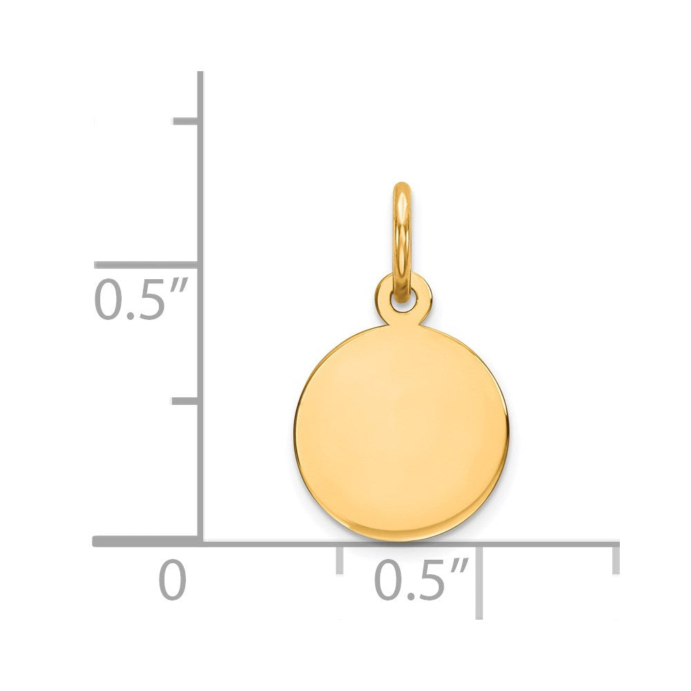 14k Plain .027 Gauge Circular Engravable Disc Charm