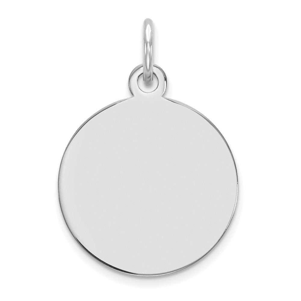 14k White Plain .018 Gauge Circular Engravable Disc Charm