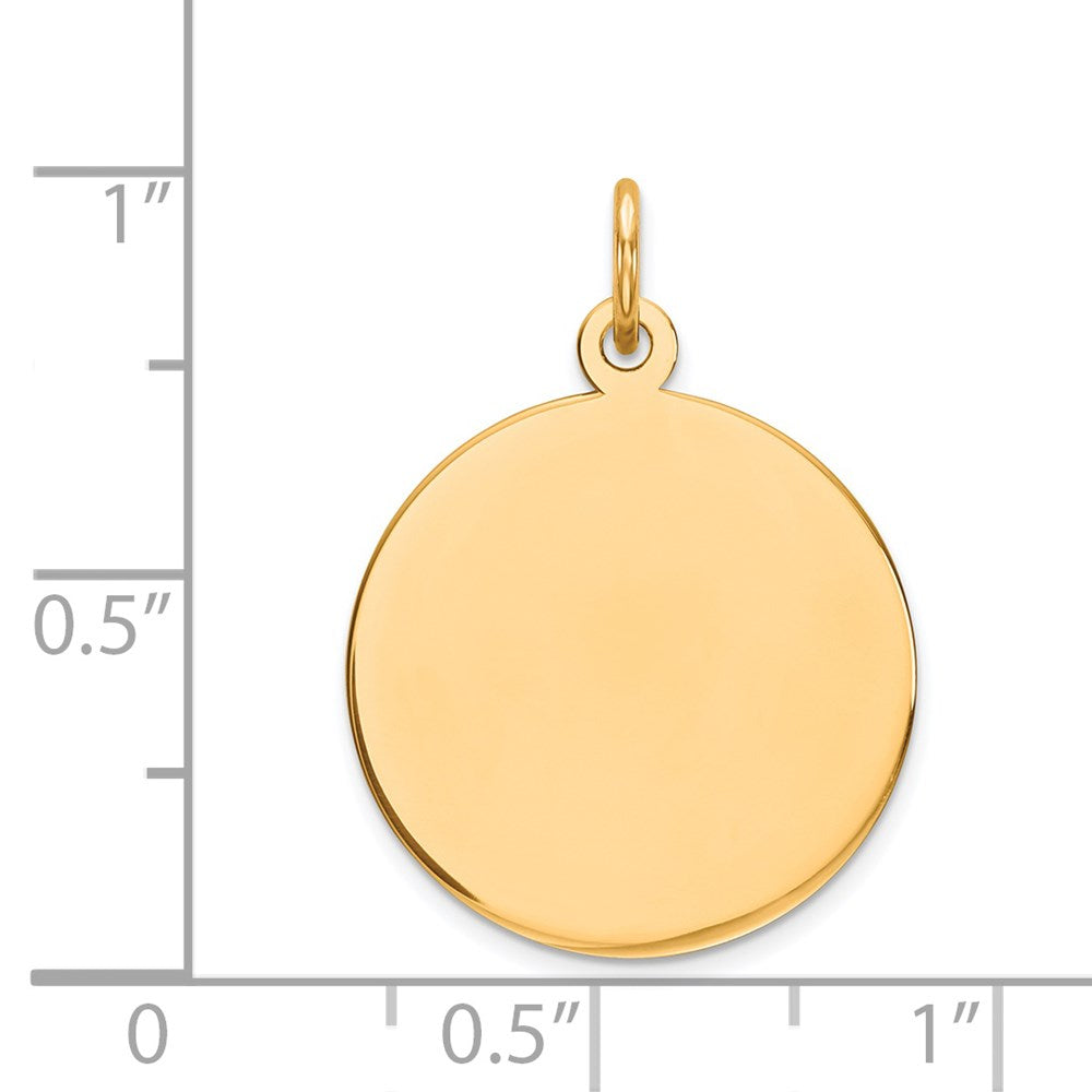 14k Plain .027 Gauge Circular Engravable Disc Charm