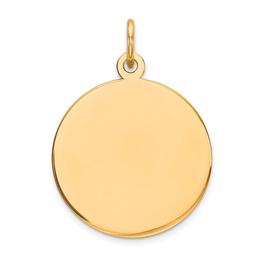 14k Plain .035 Gauge Circular Engravable Disc Charm