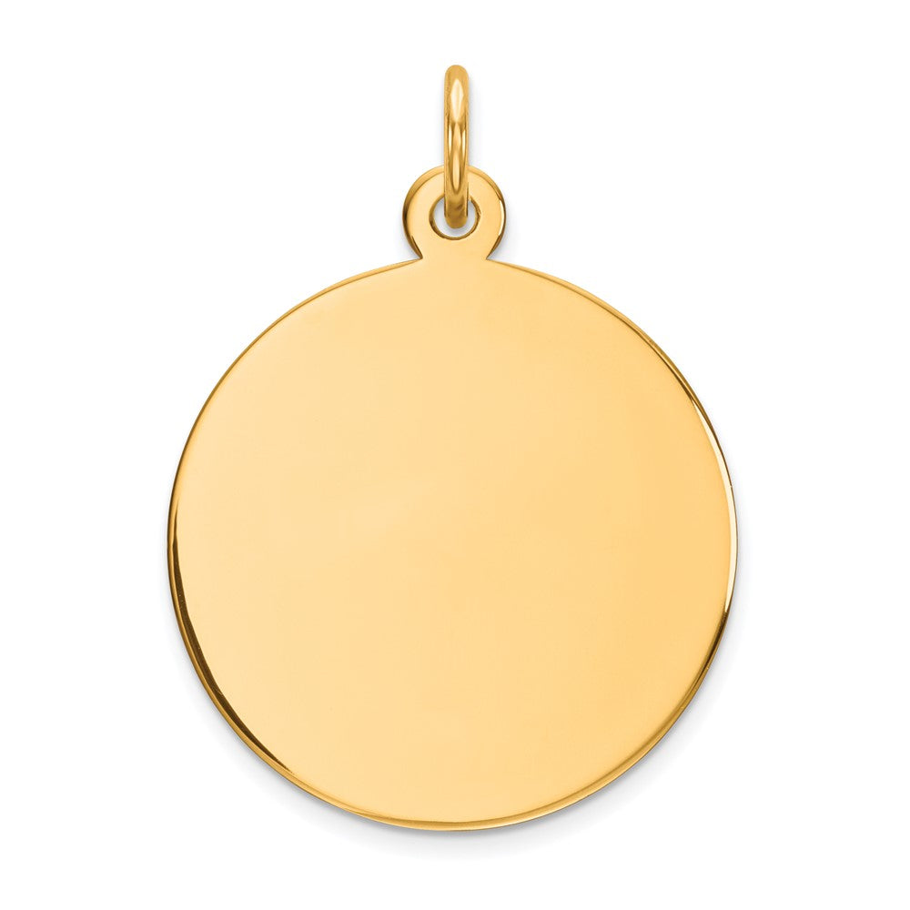 14k Plain .027 Gauge Circular Engravable Disc Charm