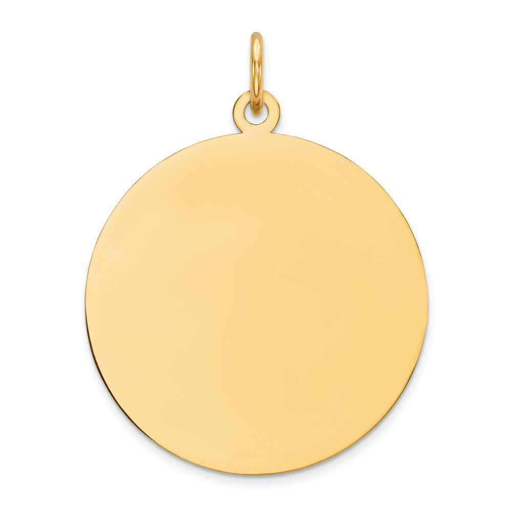 14k Plain .035 Gauge Circular Engravable Disc Charm