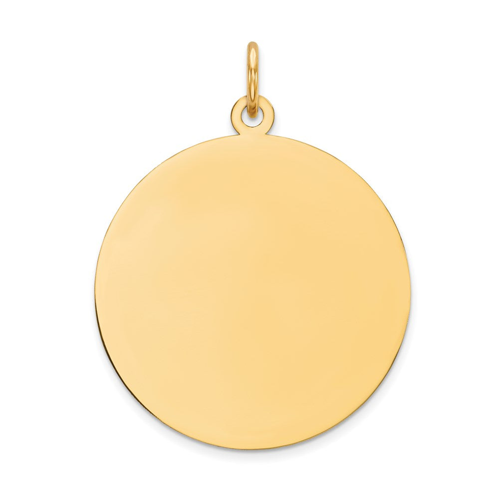 14k Plain .013 Gauge Circular Engravable Disc Charm