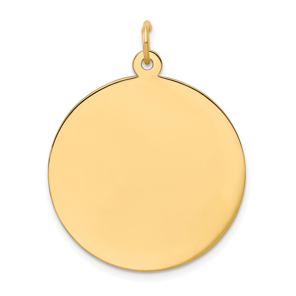 14k Plain .018 Gauge Circular Engravable Disc Charm
