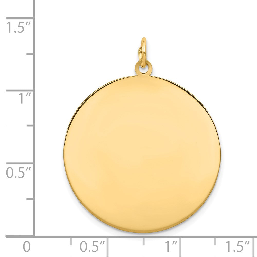 14k Plain .018 Gauge Circular Engravable Disc Charm