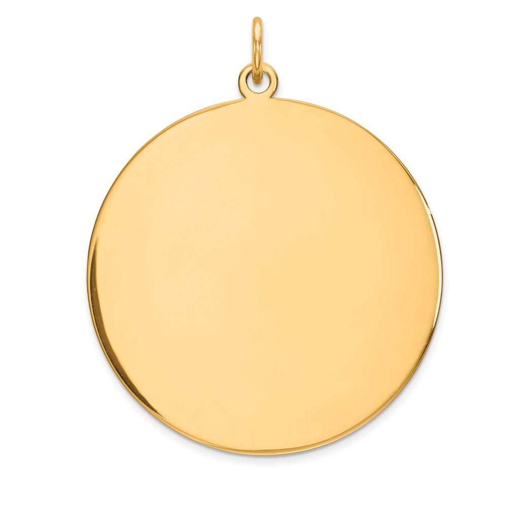 14k Yellow Gold Plain .013 Gauge Circular Engravable Disc Charm