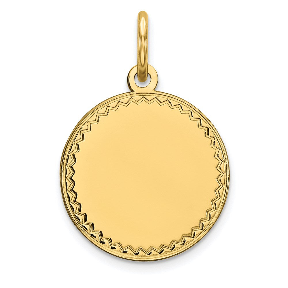 14k Plain .009 Gauge Engravable Round Disc Charm