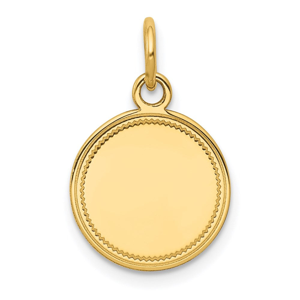 14k Plain .018 Gauge Engravable Round Disc Charm