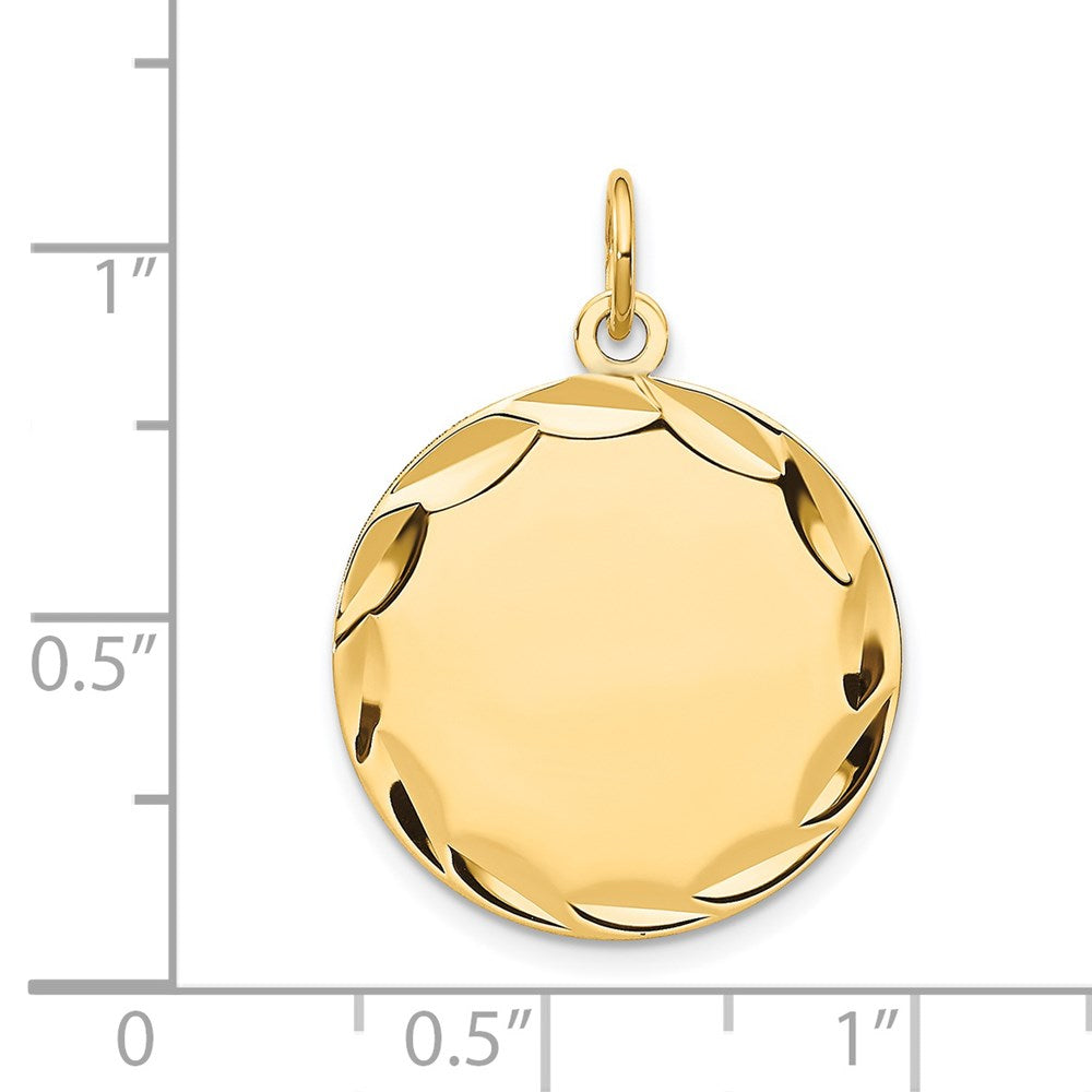 14k Etched .018 Gauge Engravable Round Disc Charm
