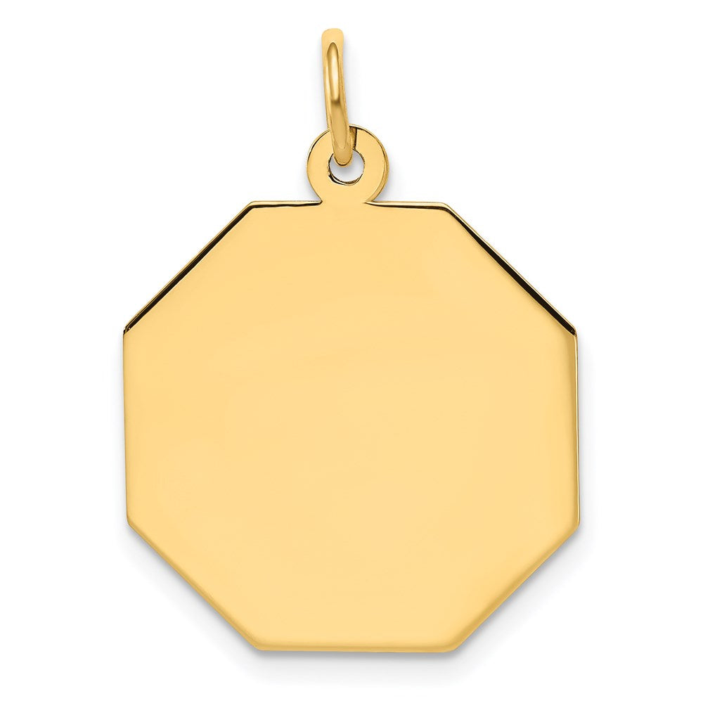 14k Plain .009 Gauge Engravable Octagonal Disc Charm