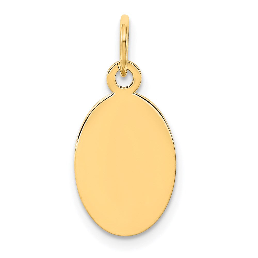 14k Plain .013 Gauge Engravable Oval Disc Charm
