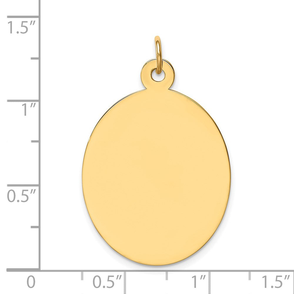 14k Plain .011 Gauge Engravable Oval Disc Charm