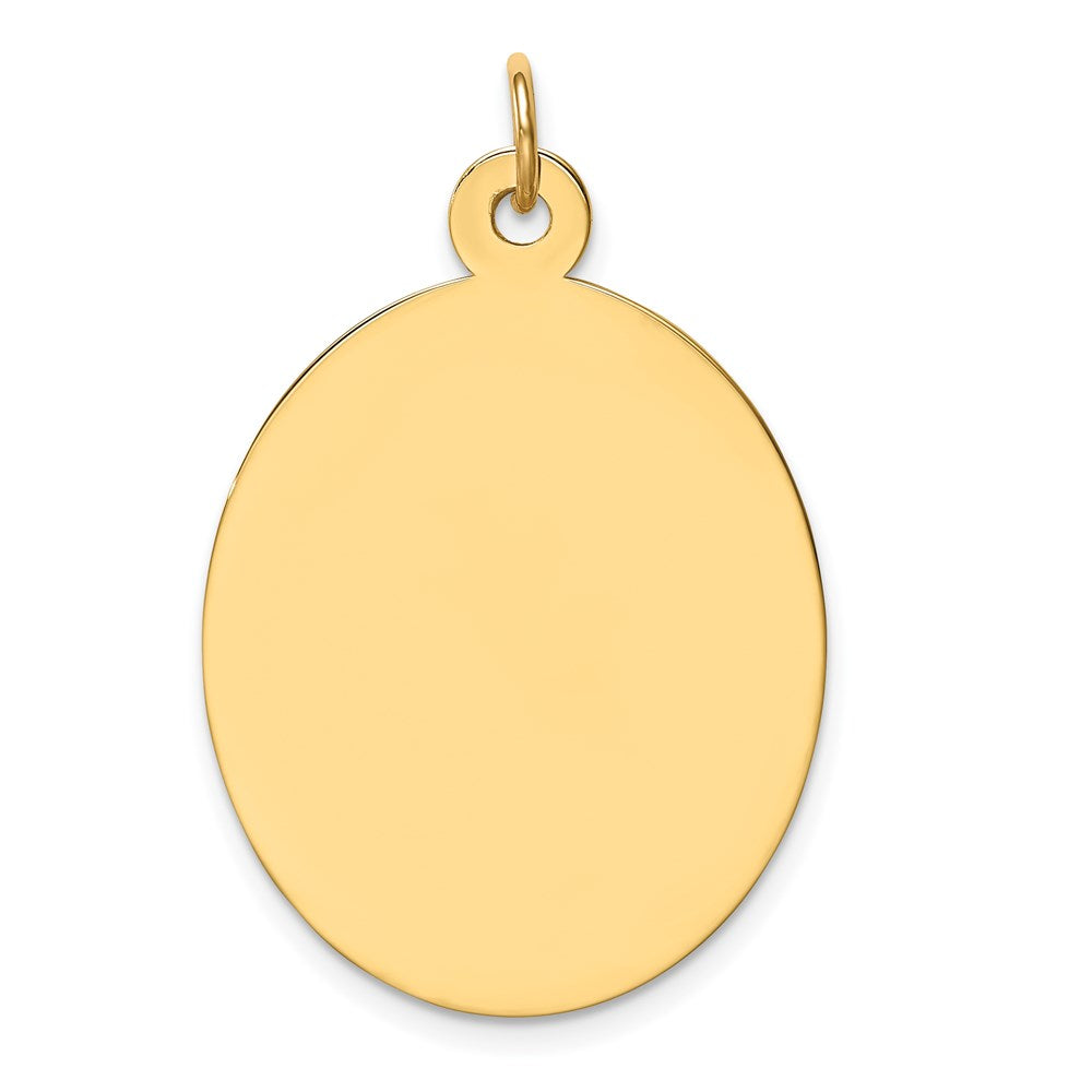 14k Plain .011 Gauge Engravable Oval Disc Charm