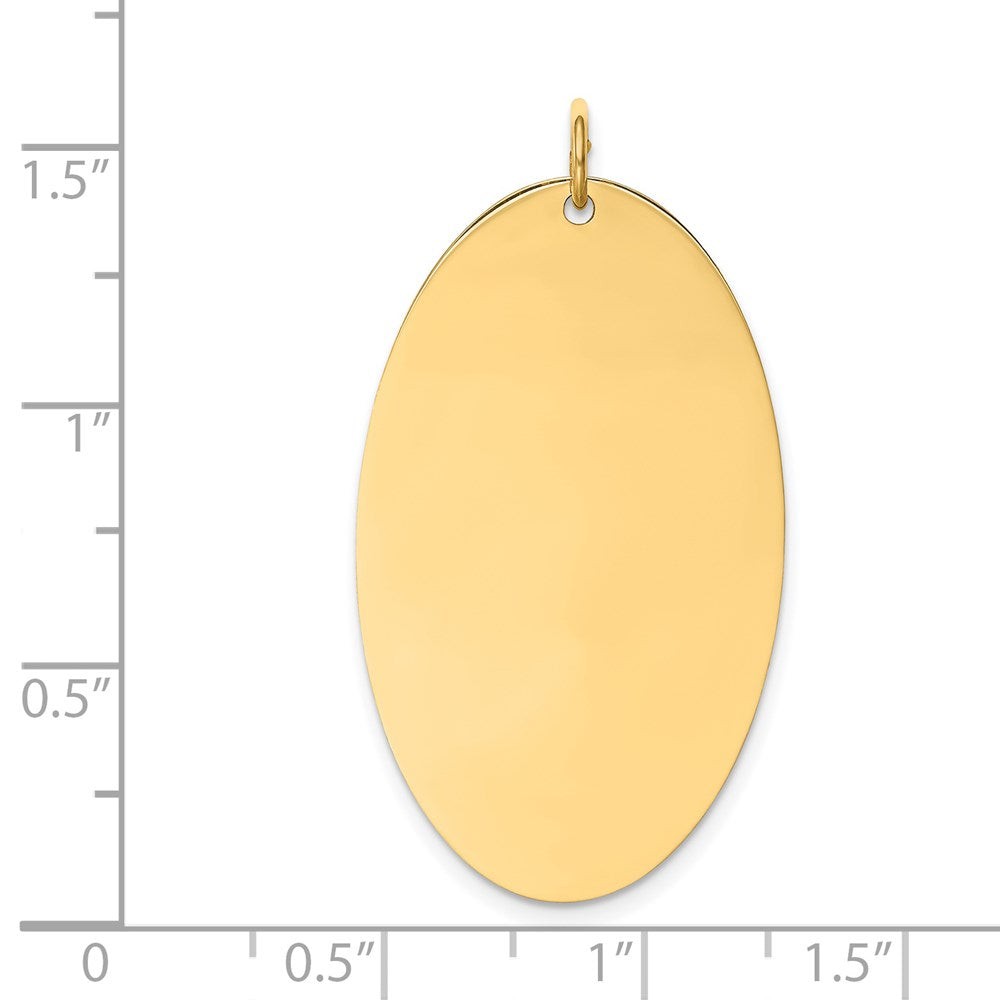 14k Plain .013 Gauge Engravable Elliptical Disc Charm